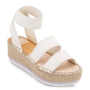 DOLCE VITA Lury White Espadrille Wedge Sandals